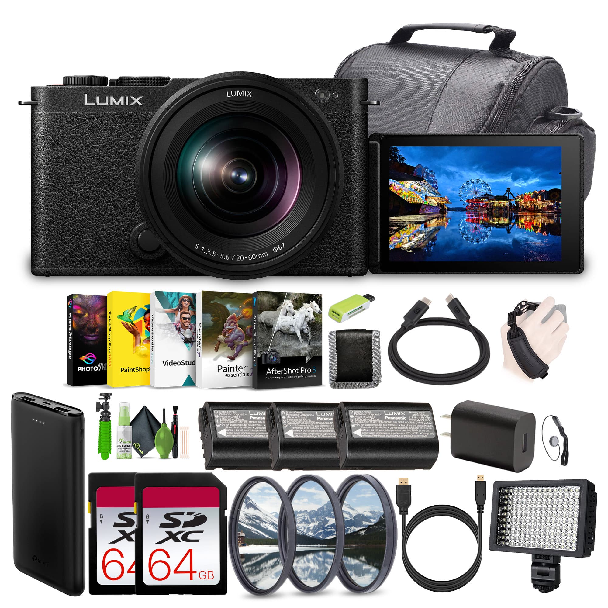 Panasonic - LUMIX S9 Mirrorless Camera w 20-60mm L Mount Lens Bundle (International Version) - Black