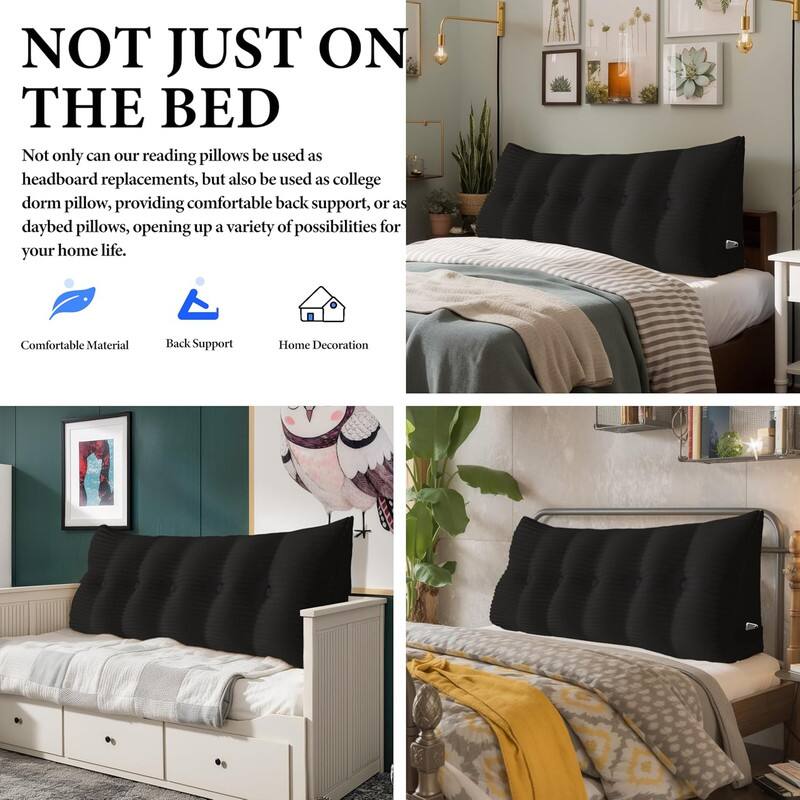 Not just on the bed. Not only can our reading pillows be used as headboard replacements, but they can also be used as college dorm pillows, providing comfortable back support, or as daybed pillows, opening up a variety of possibilities for your home life. Comfortable Material, Back Support, Home Decoration.