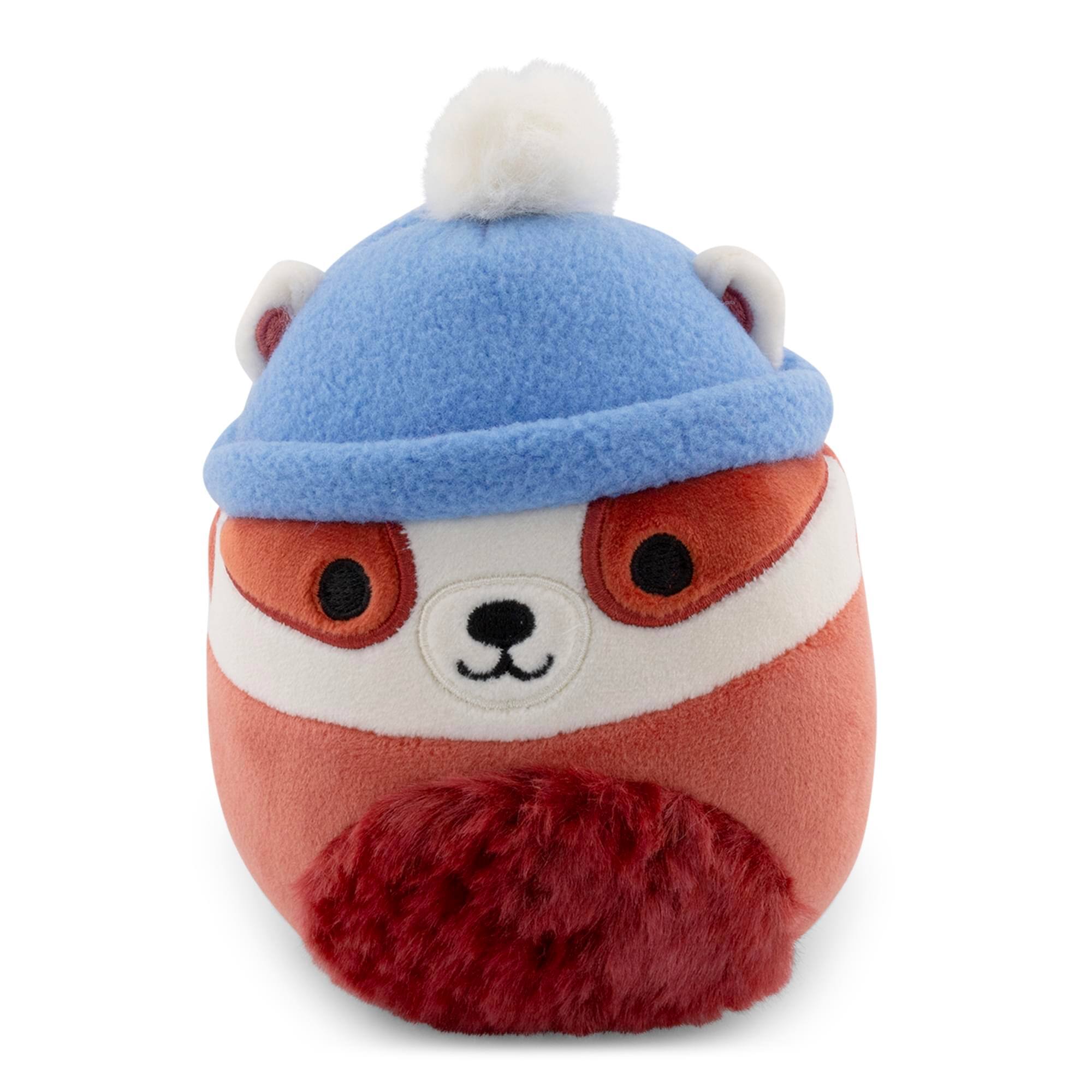 Front. Kellytoy - Squishmallows Cozy Squad 5 Inch Plush | Florian The Badger With Hat - Blue.