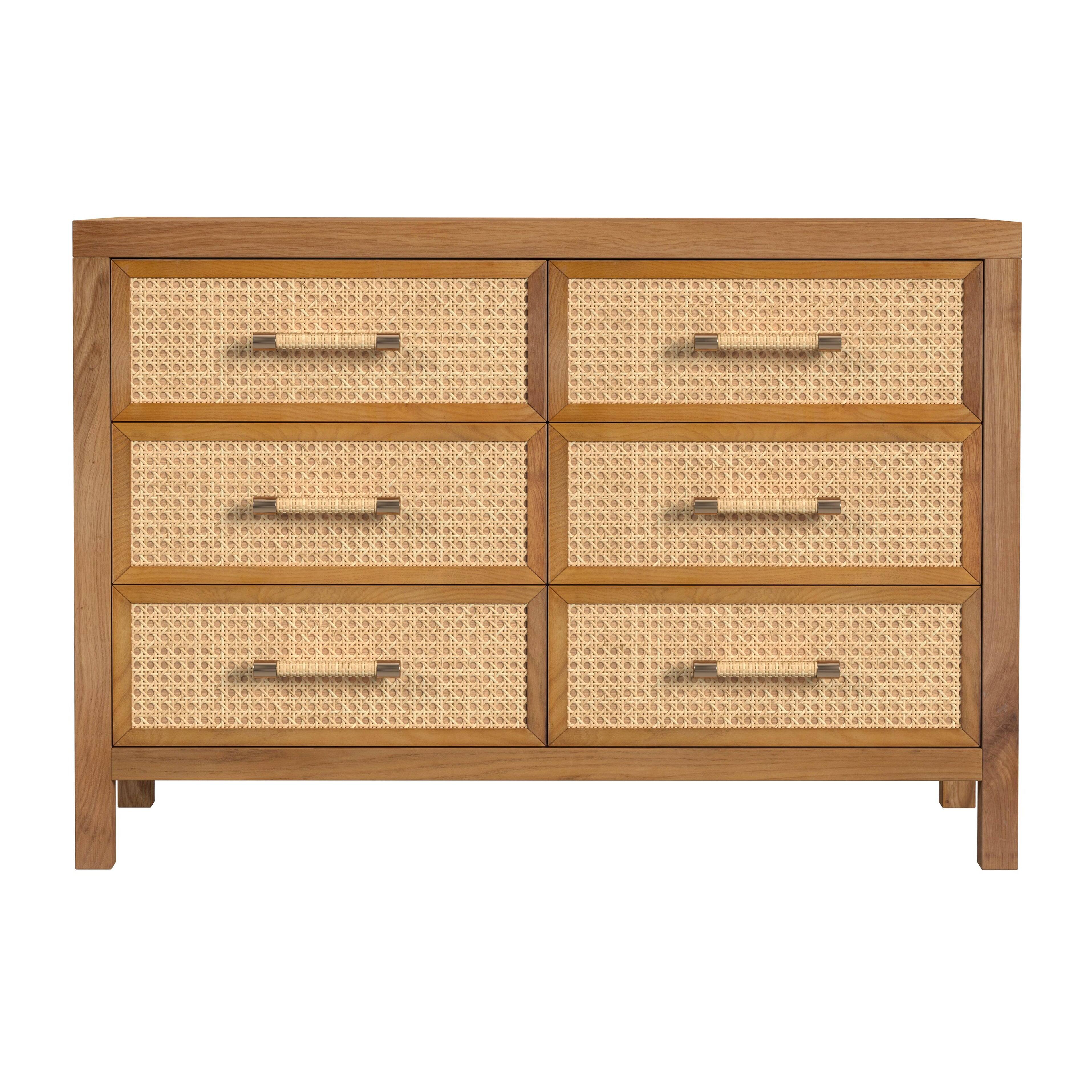 Alt View 3. Butler Specialty - Mesa 44 in. W Cane and Wood 6 Drawer Dresser - Natural.