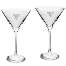 Jardine - Maine Black Bears Two-Piece Traditional 10oz. Martini Glass Set - Multicolor