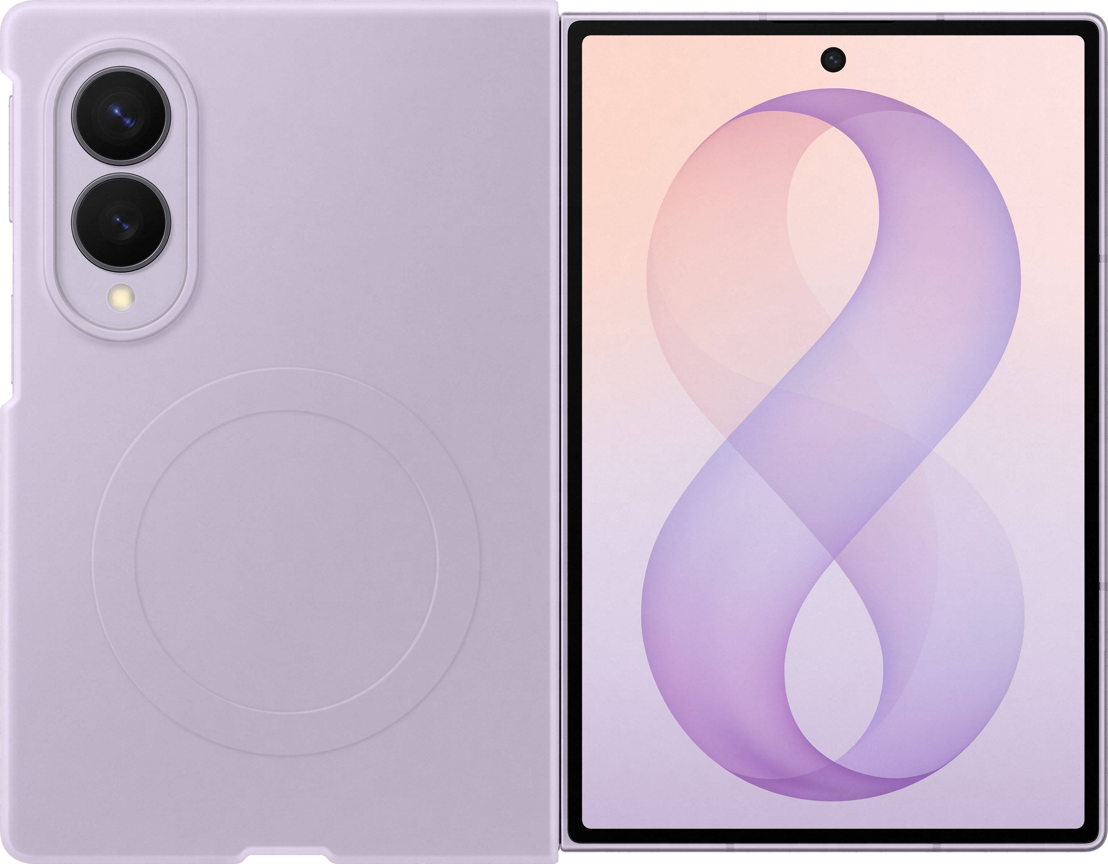 Front. Samsung - Galaxy Z Fold8 Silicone Magnet Case - Lavender.