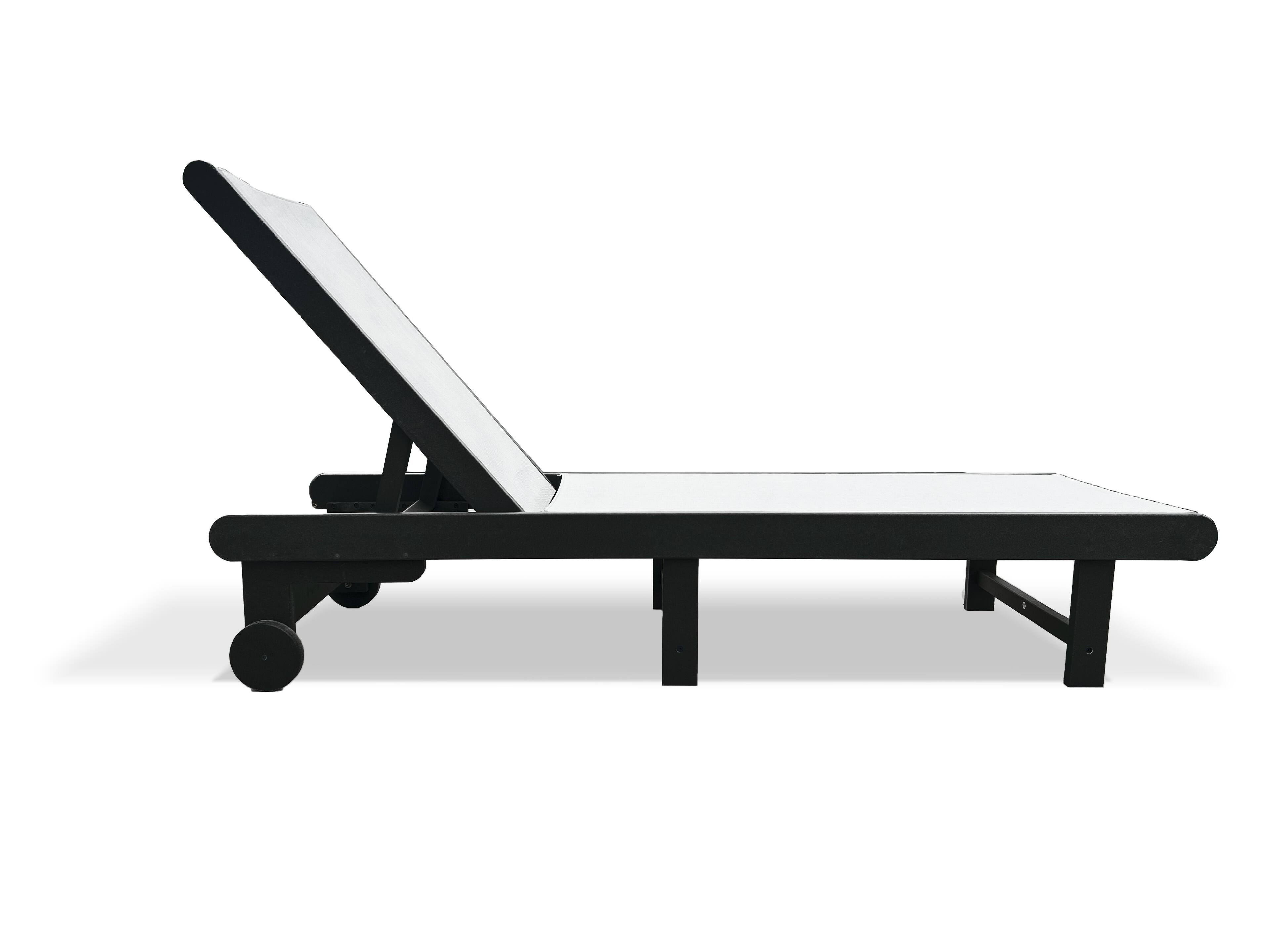 Back. LuXeo - Venice HDPE Chaise Lounge (Set of 2) - Black.