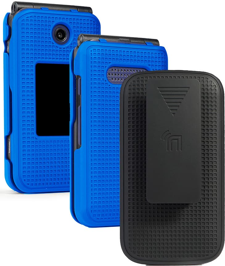 Nakedcellphone - Case and Belt Clip Holster for Cingular Flip IV, Cricket Debut - Blue