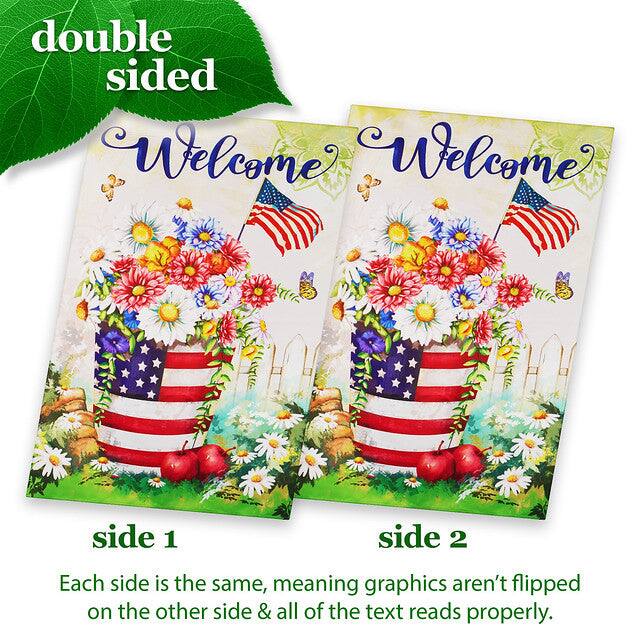 double sided

Welcome

side 1

side 2

Each side is the same, meaning graphics aren't flipped on the other side & all of the text reads properly.