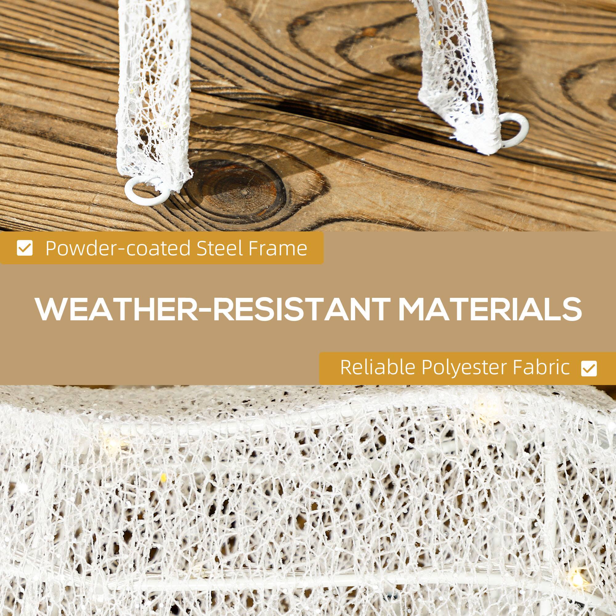 Powder-coated Steel Frame, WEATHER-RESISTANT MATERIALS, Reliable Polyester Fabric