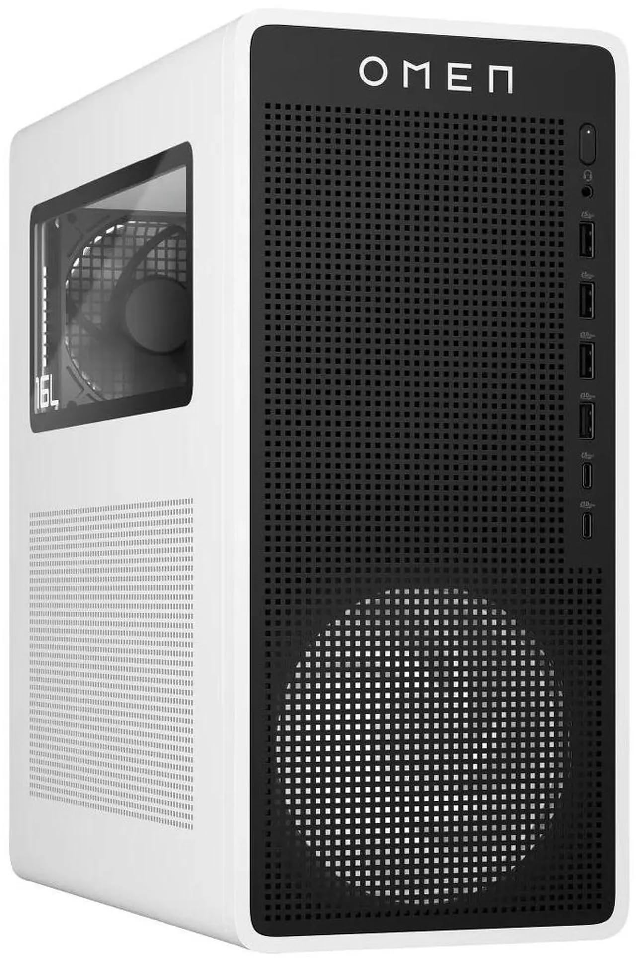 Alt View 1. HP - OMEN 16L Gaming Desktop PC, Intel Core Ultra 7 265F, NVIDIA GeForce RTX 5060, 32GB Memory, 1TB SSD, Wi-Fi 6. - Black.