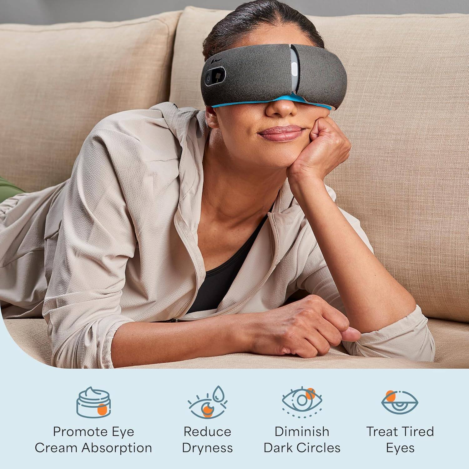 LifePro Heated Eye Massager with Vibration Cordless Eye Mask for