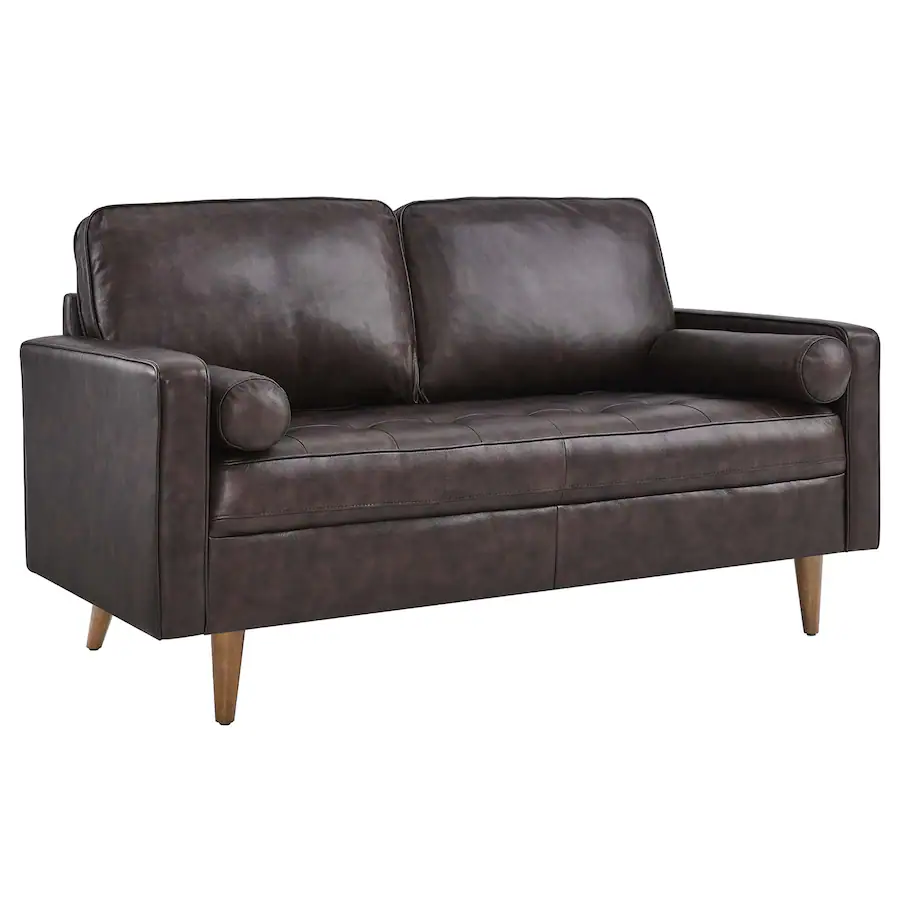 Babb 2 Valour Leather Loveseat by Modway Brown - Best Buy