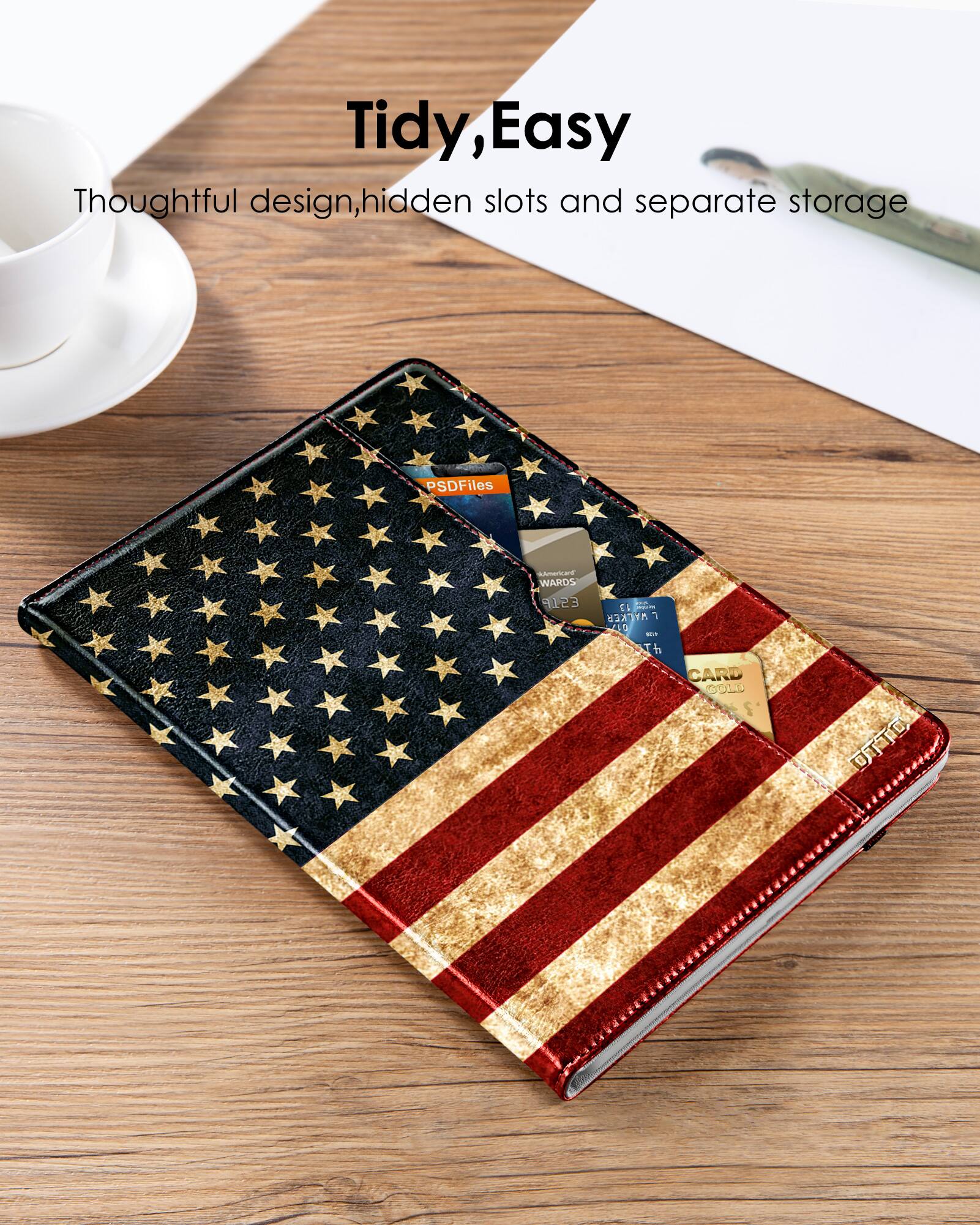 Tidy, Easy Thoughtful design, hidden slots and separate storage PSDFiles WARDS 9123 C WALKER 410 - Th CARD W OTTO