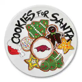 Magnolia Lane - Arkansas Razorbacks Cookies For Santa Plate - Multicolor