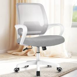 Neo Chair - Office Desk Ergonomic Computer Mesh Chair with Lumbar Mid Back Support Rolling Wheels Comfy Task Vanity Chair for Home - Gray