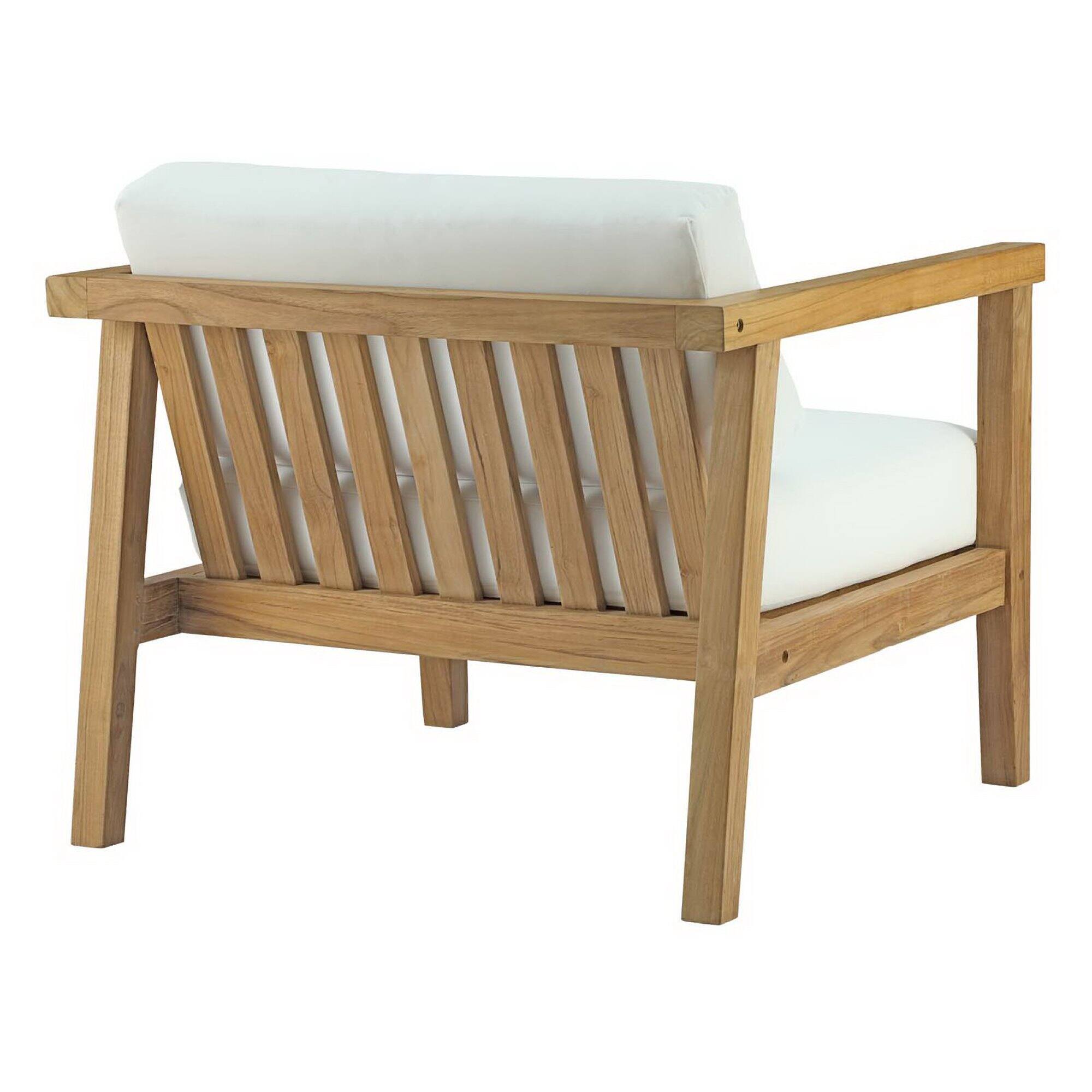 Back. Modway - Bayport 3-Piece Outdoor Patio Teak Set - Natural White.