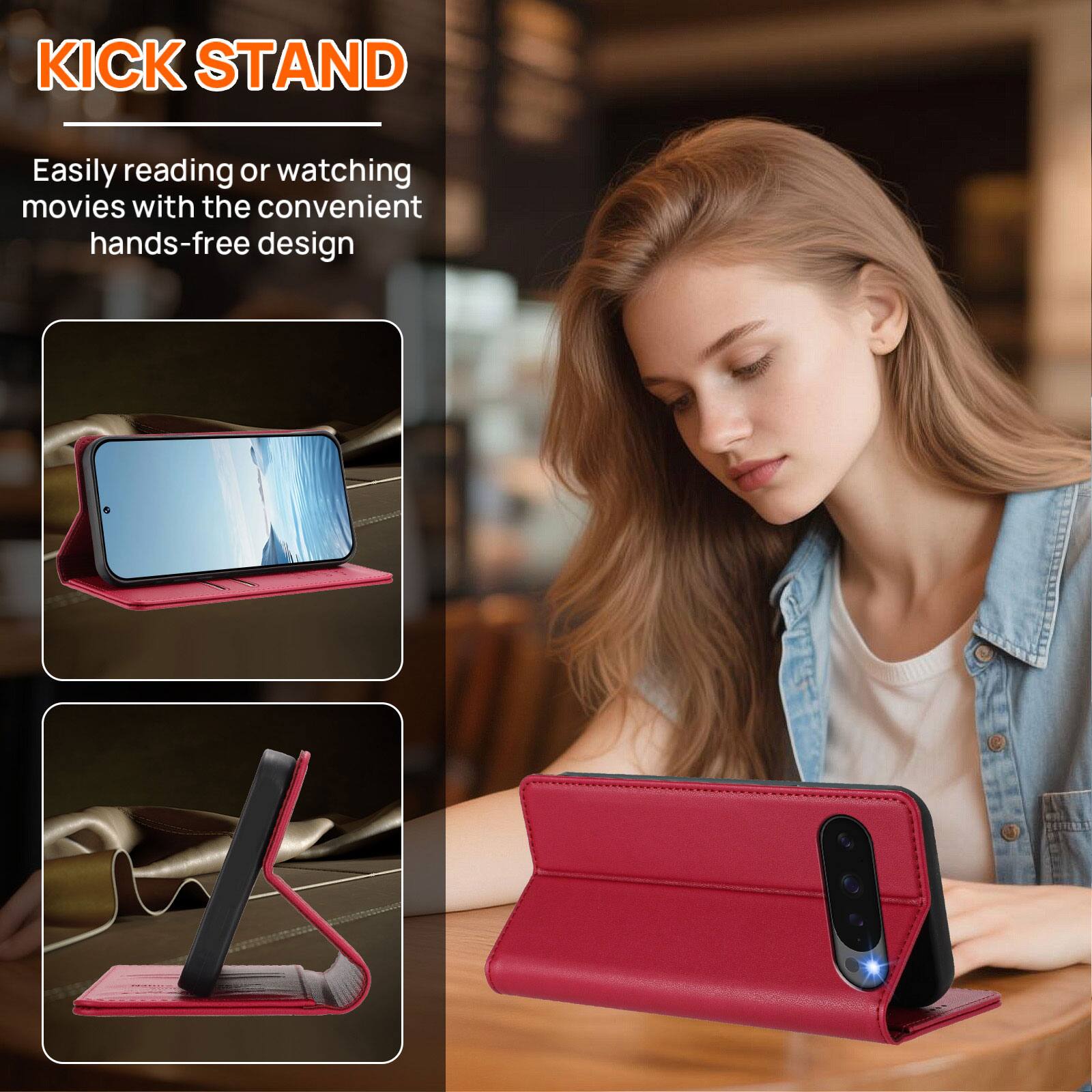 KICK STAND

Easily reading or watching movies with the convenient hands-free design