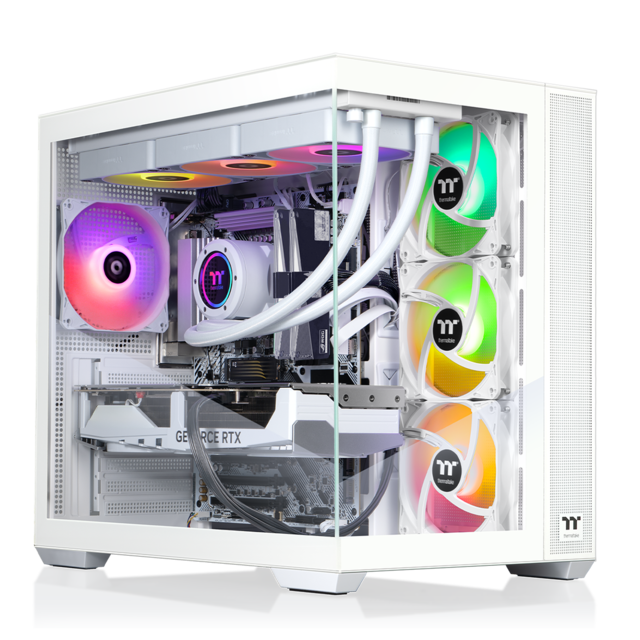 Thermaltake - LCGS View u2780S-380 Gaming Desktop-Intel Core Ultra 7, GeForce RTX 5080, 32GB DDR5 6000MT/s Mem, 2TB NVMe M.2 Storage - White