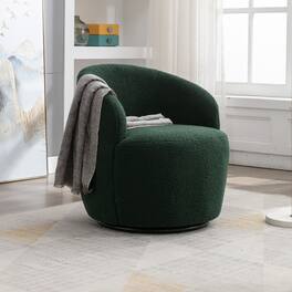 GOODSILO - Plush Swivel Accent Armchair with Ergonomic Design and 360-Degree Rotation for Modern Interiors - Green