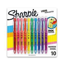 Sharpie - Liquid Highlighter, Chisel Tip, Assorted, 10/Pack (24415PP)