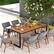 Alt View 1. Costway - Costway 79" Acacia Wood 8-Person Patio Table with 1.9" Umbrella Hole, Adjustable Foot Pads - Natural,Black.