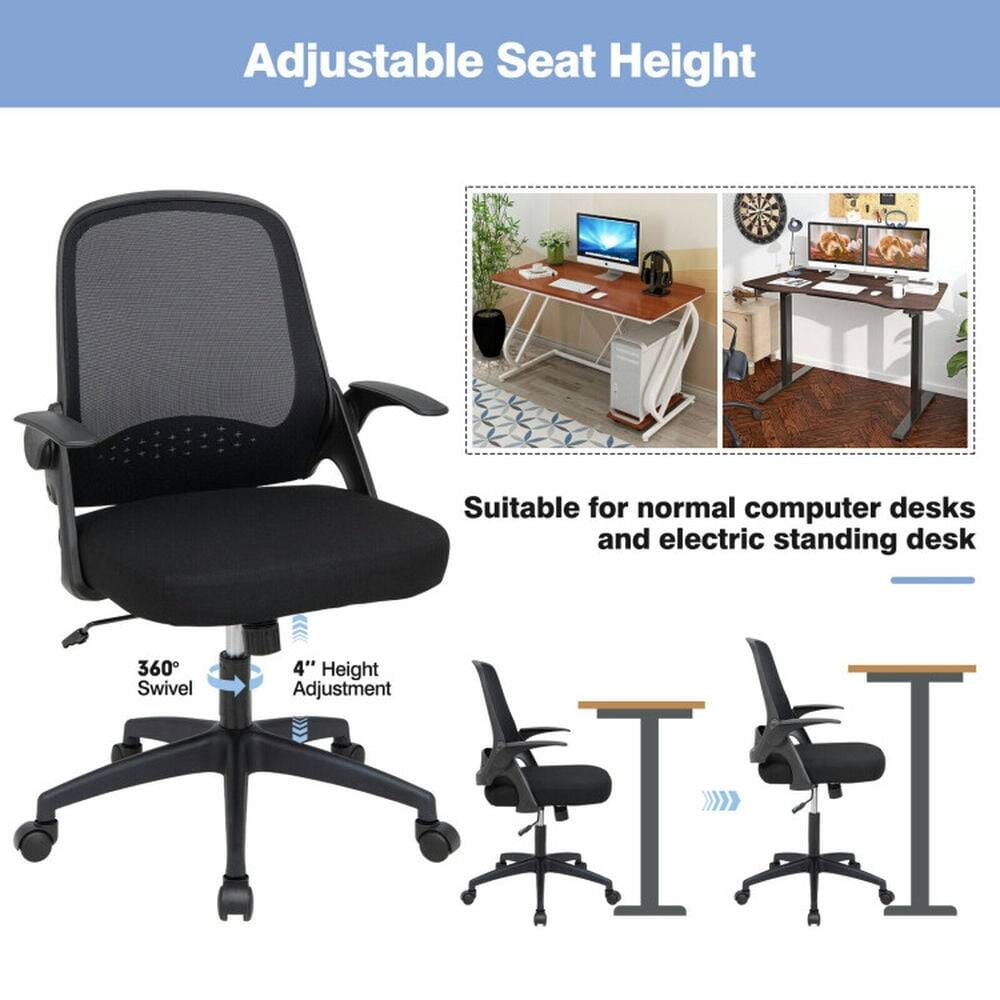 Adjustable Seat Height

Suitable for normal computer desks and electric standing desk

360° Swivel

4" Height Adjustment