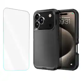 Bundle - Entronix - for iPhone 18 Pro Max/17 Pro Max - Heavy Duty Case & 1 Screen Protector - Black
