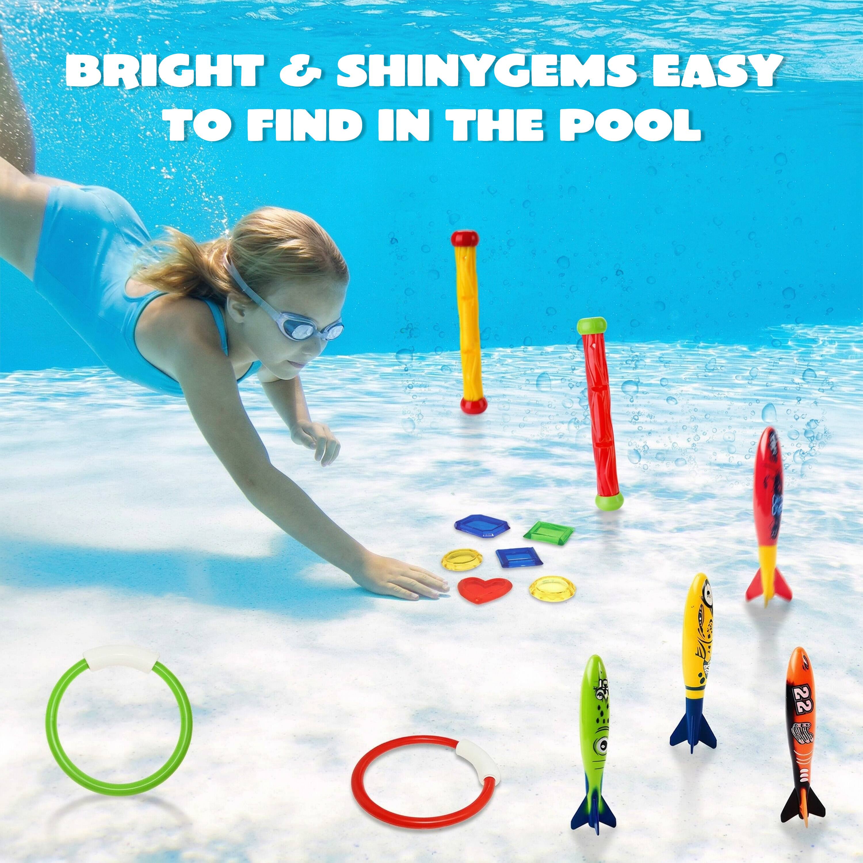 Joyfy 18PCS Diving Swimming Pool Toys, Summer Underwater Adventure Kid ...