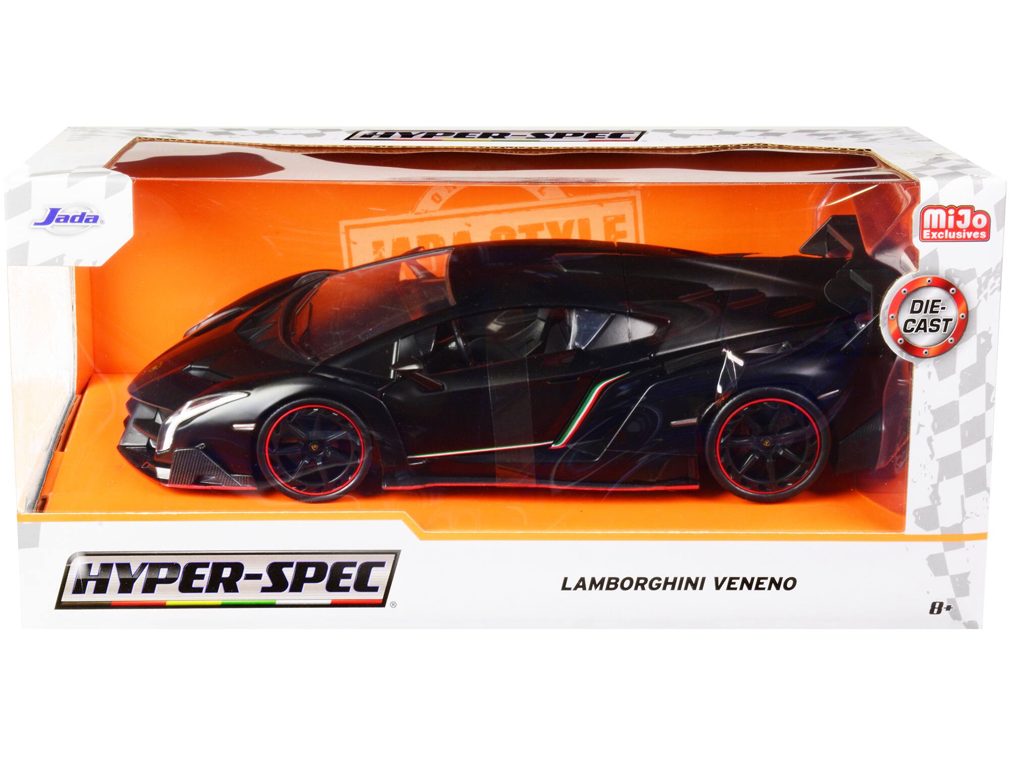 HIVPER-SPEC Jada ON OTVLE E  
MiJo Exclusives  
DIE-CAST  
HYPER-SPEC LAMBORGHINI VENENO  
8+