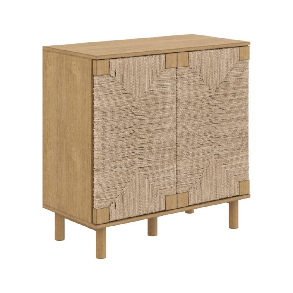 Front. Mullets Homeiances - MODERN BOHO STORAGE CABINET - Brown - Brown.