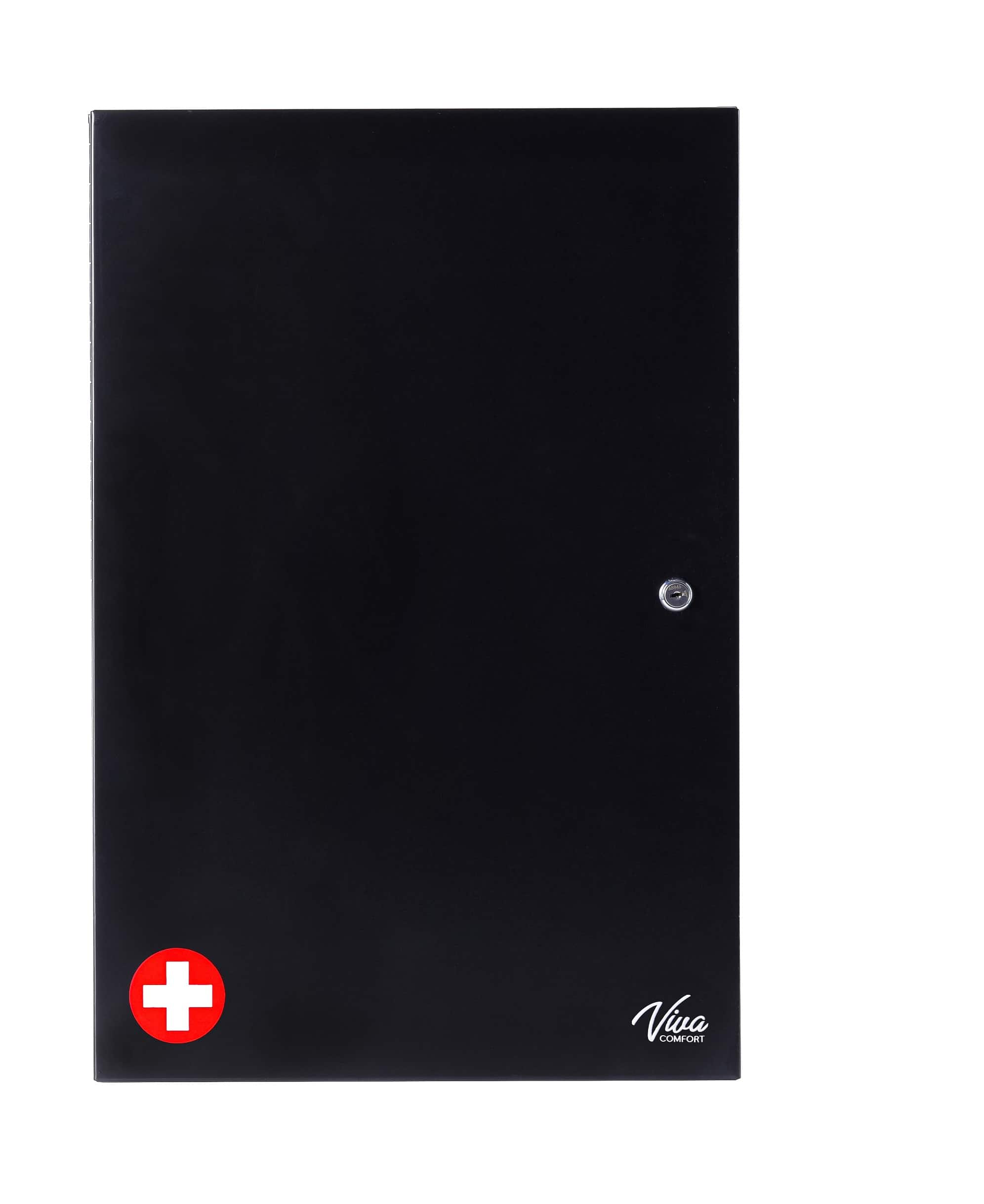 Viva Comfort - Medicine Cabinet, Large Double Door Bathroom Locking Secure Storage Cabinet - Black