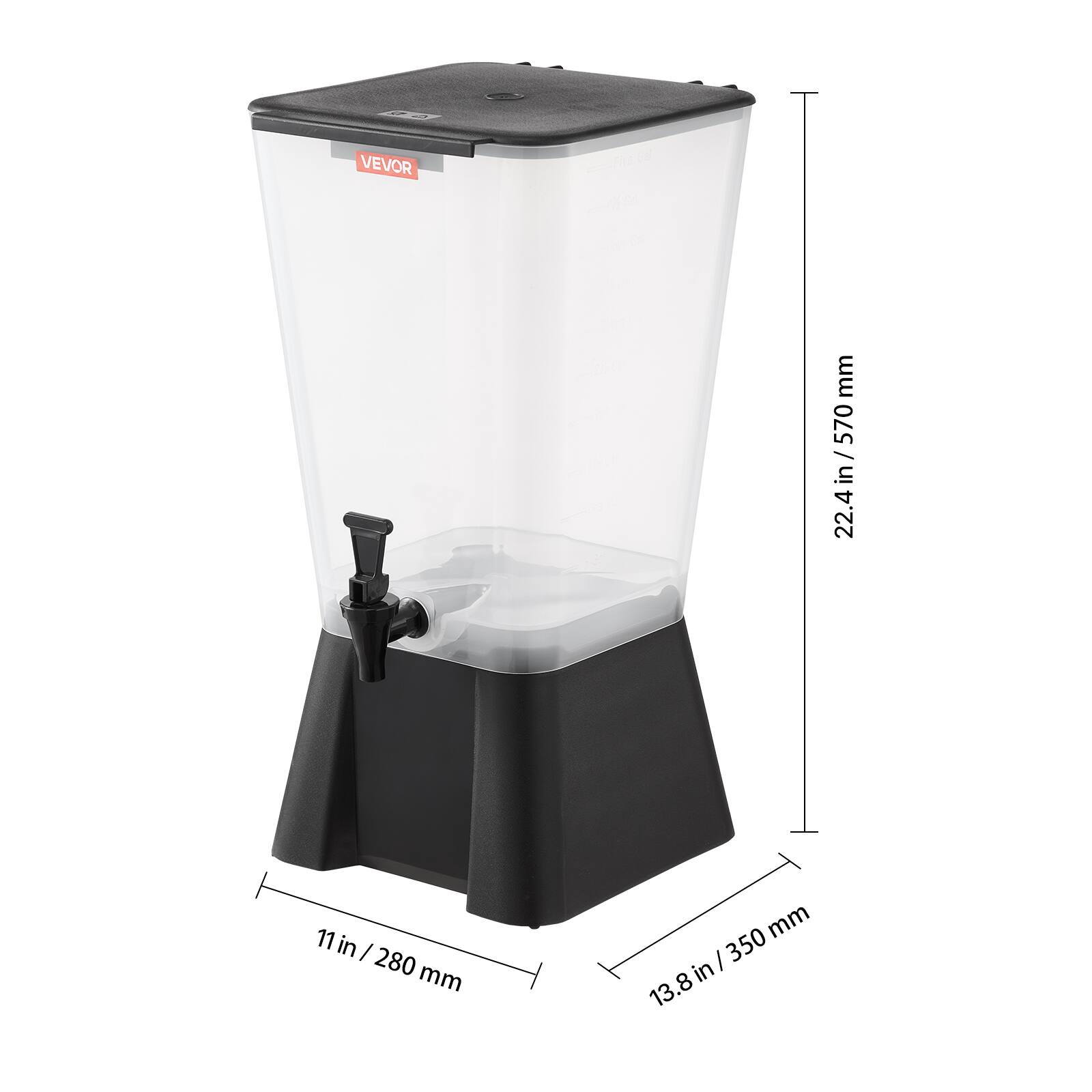 VEVOR

22.4 in / 570 mm

11 in / 280 mm

13.8 in / 350 mm