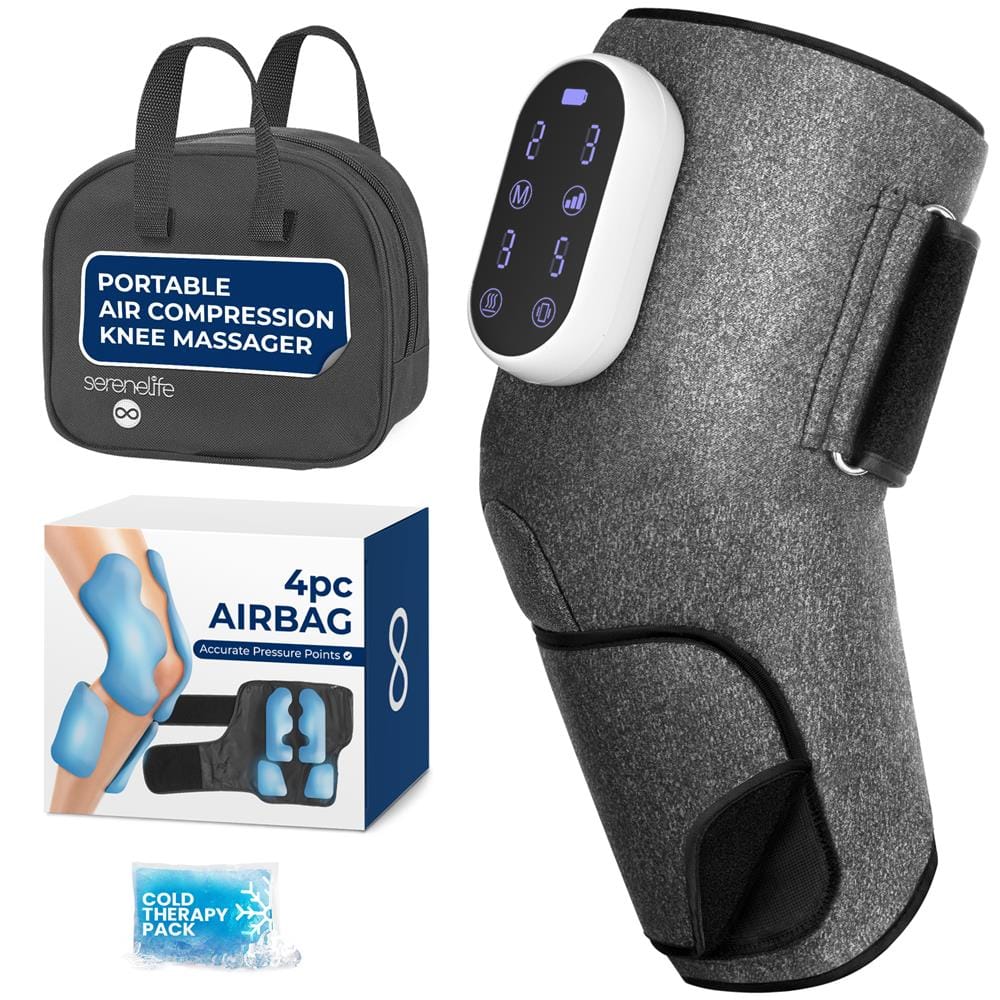 SereneLife - Air Compression Knee Massager for Pain Relief and Therapy, Knee Elbow Shoulder Brace Wrap