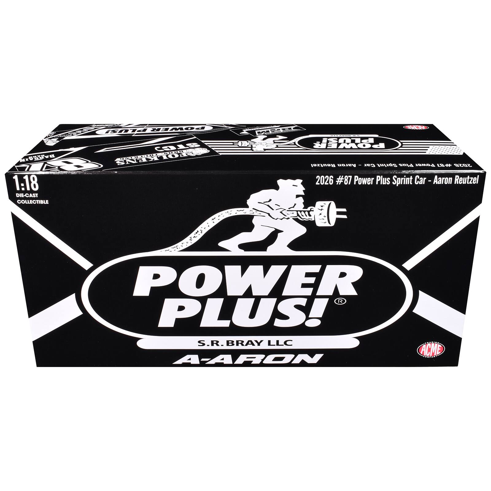 PLUS POWER STE ADIUAL 3a ACKILN 102 A3 KENS 1:18 DIE-CAST COLLECTIBLE - AEC | PLOSI POWER Reutzel Aaron - Car Sprint Plus A 2028 2026 #87 Power Plus Sprint Car I Aaron Reutzel POWER R PLUS! S.R. BRAY LLC ACME A-ARON