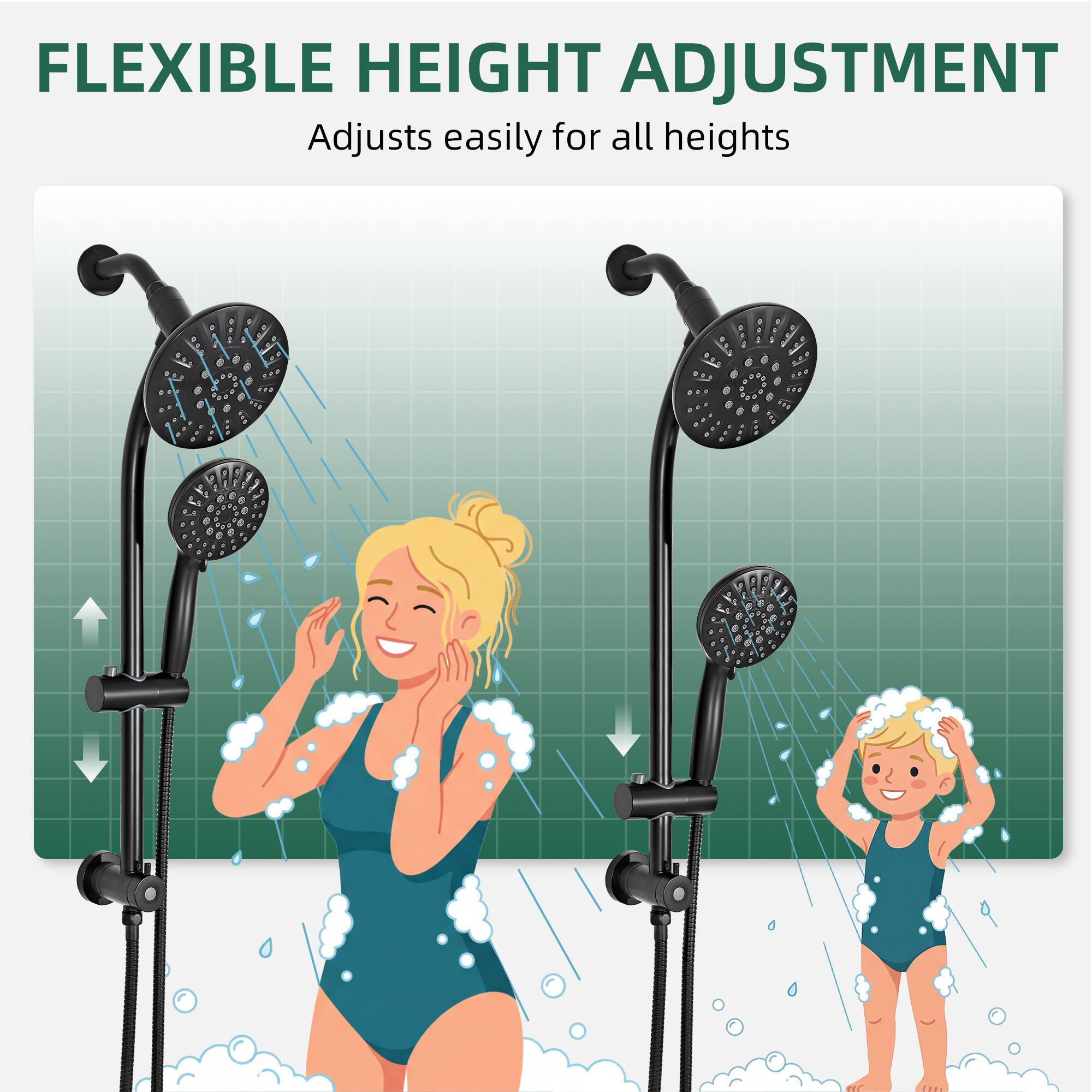 FLEXIBLE HEIGHT ADJUSTMENT  
Adjusts easily for all heights