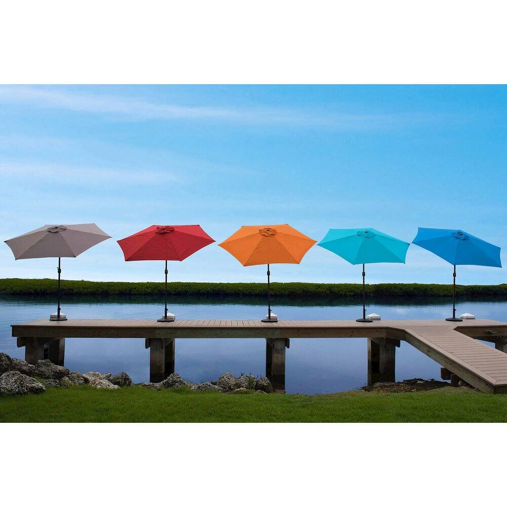 Alt View 2. Panama Jack Outdoor - Panama Jack Red 9 Ft Alum Patio Umbrella W/Crank - Red.