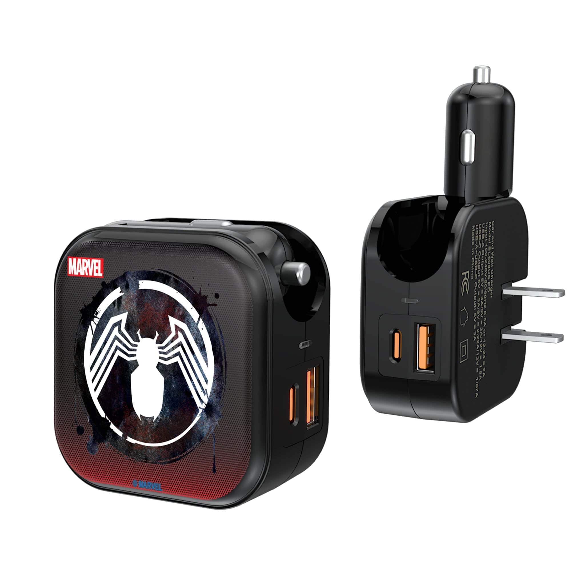 Keyscaper - Marvel Grid 2 in 1 USB A/C Charger - Venom