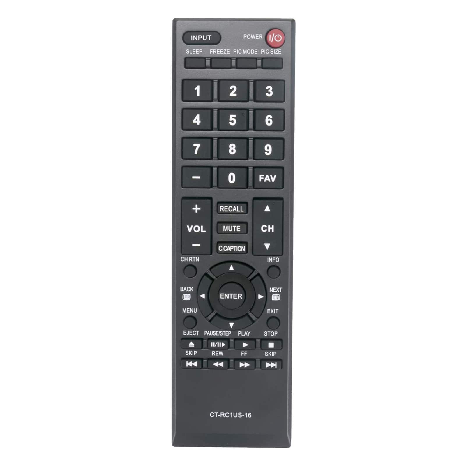 VINABTY - New CT-RC1US-16 Replaced Remote Fits for Toshiba TV 28L110U 32L110U 32L220U 40L310U 43L310U 43L420U 49L310U 49L420U - Black price history on PriceWatchPro