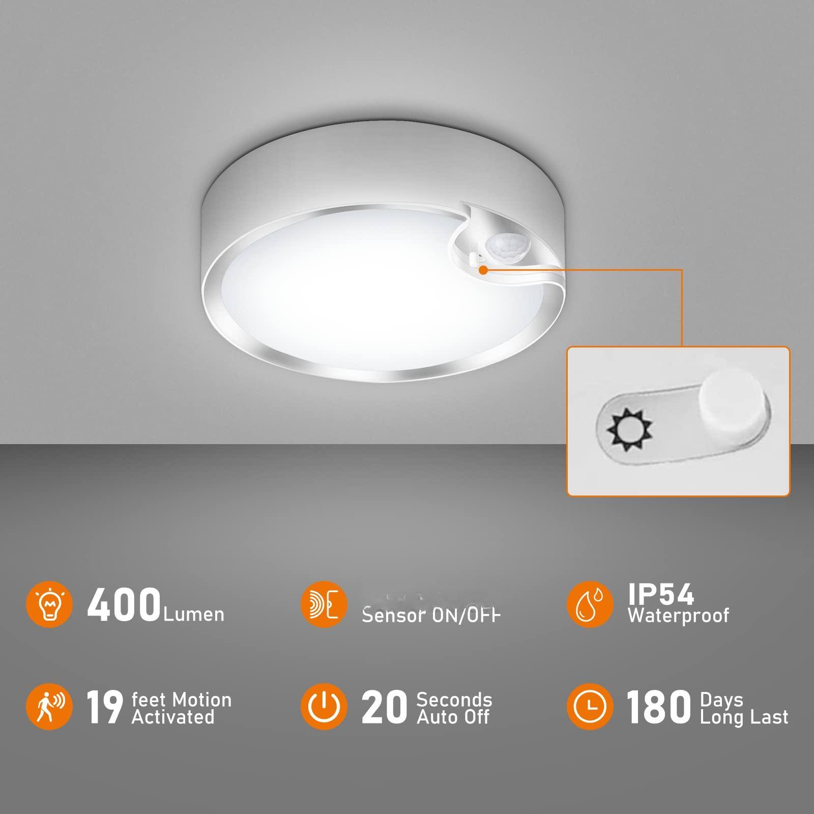 - 400 Lumen
- Sensor ON/OFF
- IP54 Waterproof
- 19 feet Motion Activated
- 20 Seconds Auto Off
- 180 Days Long Last