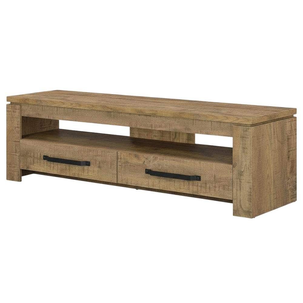 FurniFact - TV stand, 2 drawers, engineered wood, rubberwood solids & walnut veneers - Green price history on PriceWatchPro