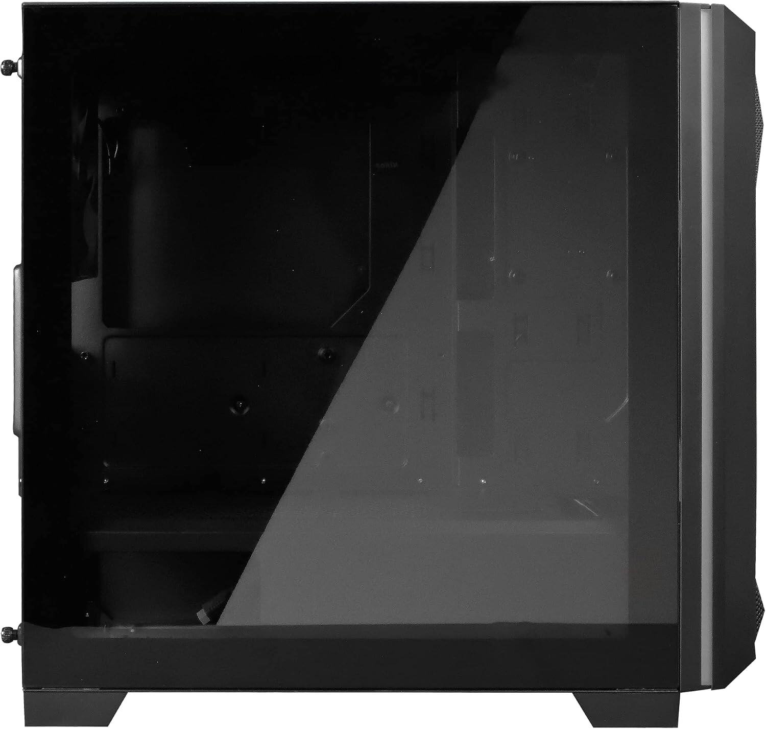 Alt View 5. GAMDIAS - Athena M2 LITE ATX RGB Micro Tower Case, 120mm ARGB Fans, Seamless Tempered Glass, Mesh Front Panel with Color Lighting - Black.