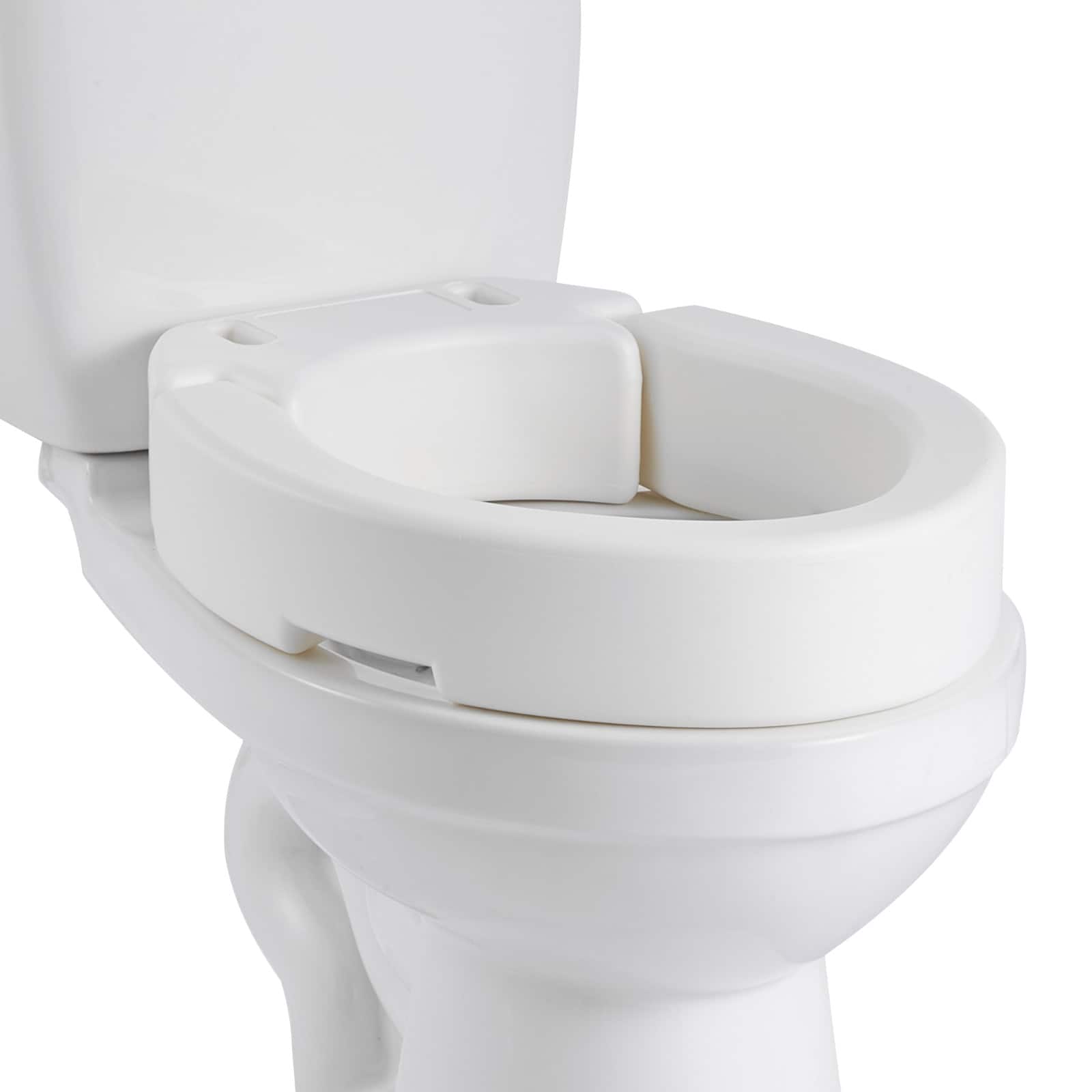 VEVOR - Raised Toilet Seat, 300 lbs Load Capacity, 3.5-Inch Lift Height, Commode Elevated Toilet Seat Riser - White