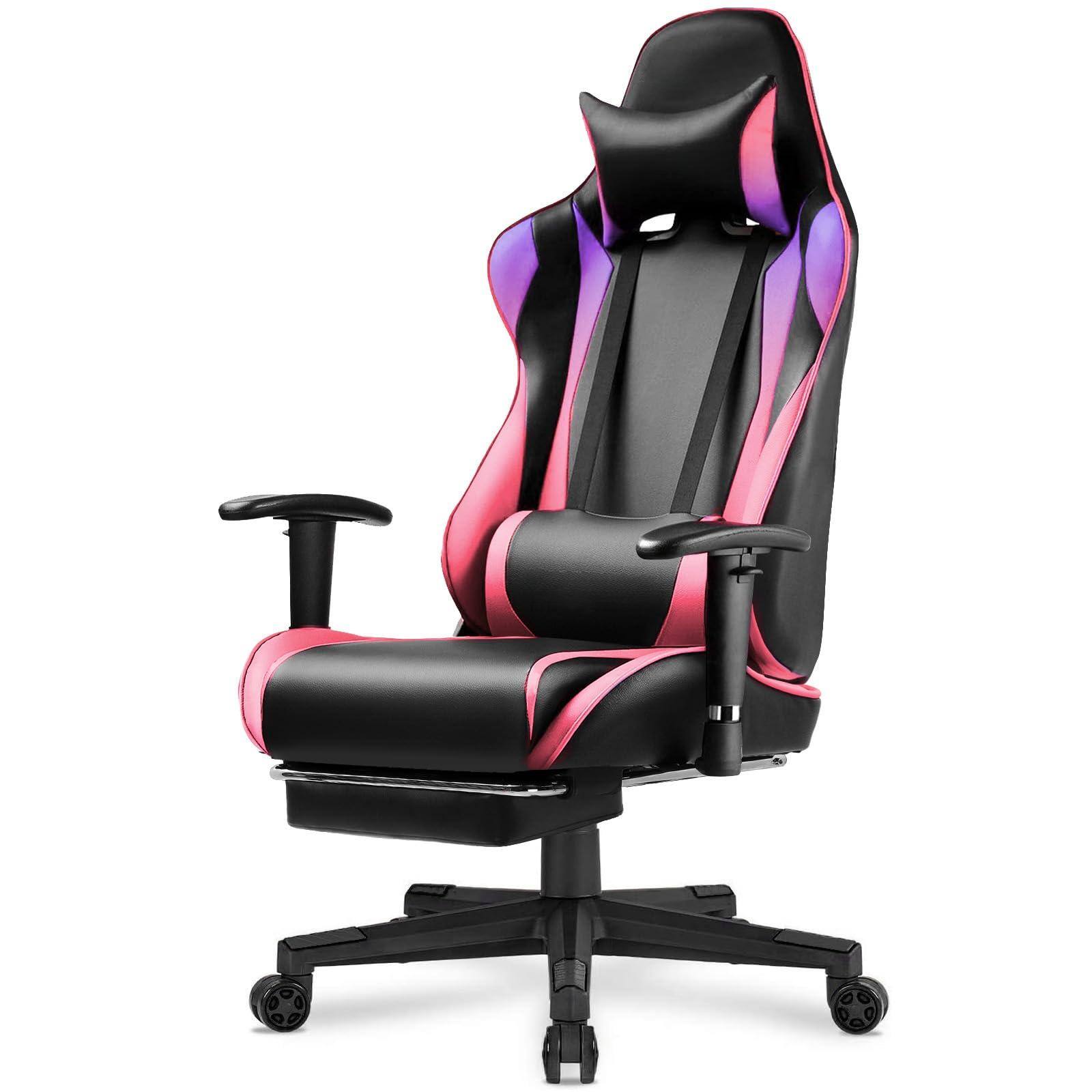 Front. Hirose Alice - GTRACING Gaming Chair with Footrest, Ergonomic Computer Game Desk Chair, Recline Gaming Chair Seat Height A... - Colorful.
