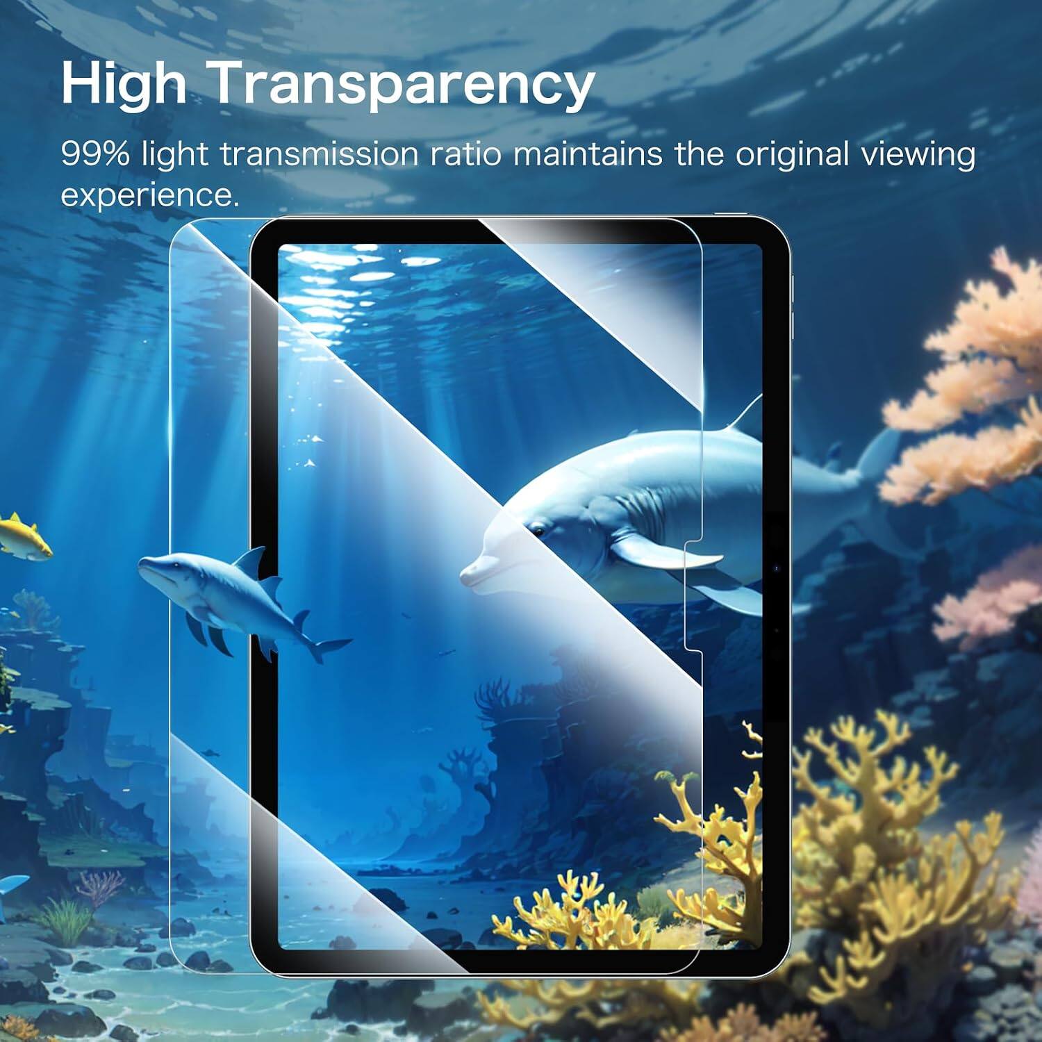 High Transparency  
99% light transmission ratio maintains the original viewing experience.