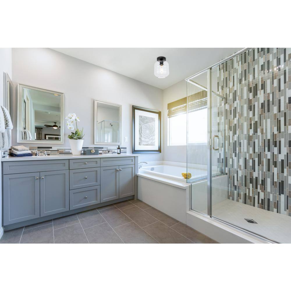Angle. Living District - Collier 1 light Black and Clear glass Flush mount - Black And Clear Glass.