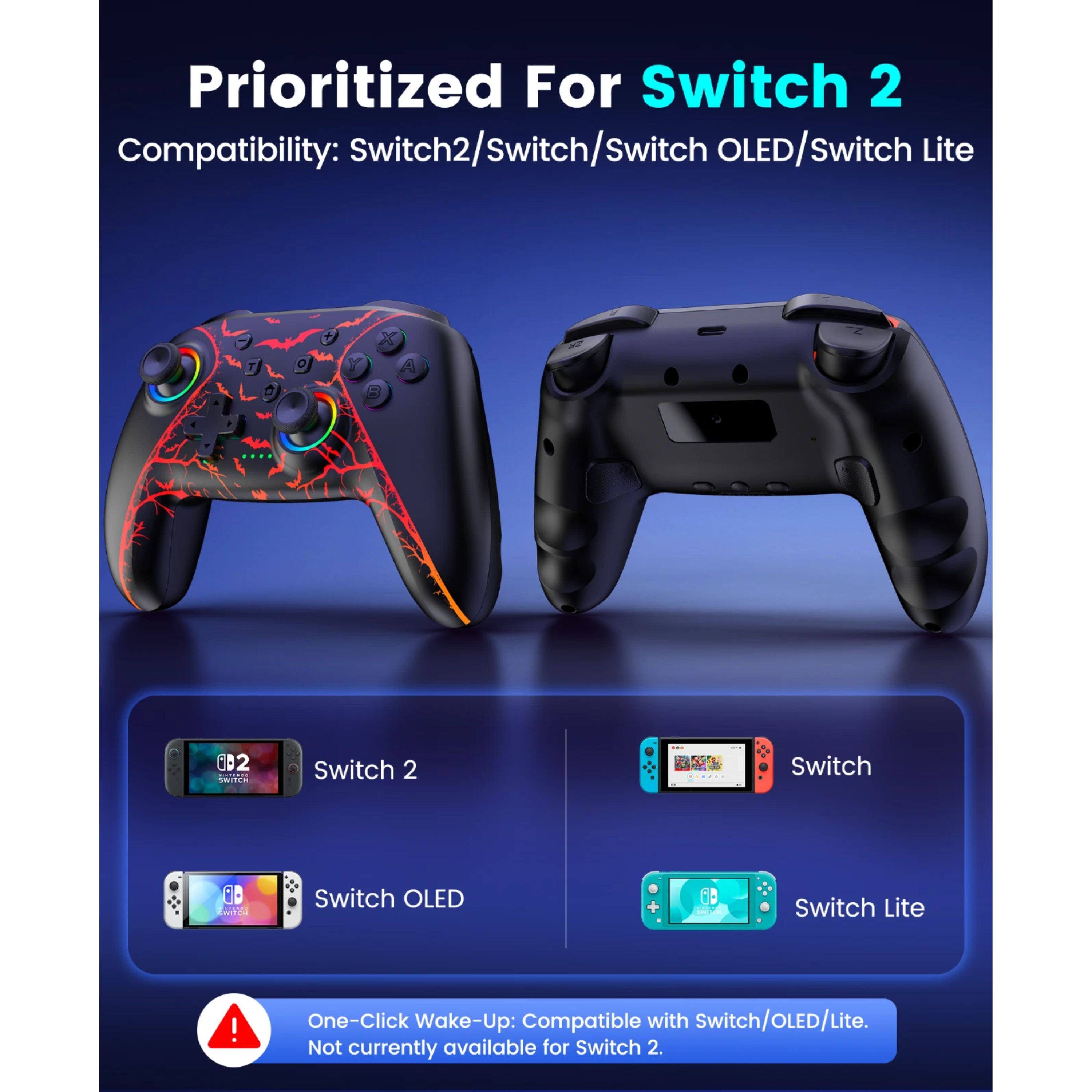 Prioritized For Switch 2 Compatibility: Switch2/Switch/Switch OLED/Switch Lite

One-Click Wake-Up: Compatible with Switch/OLED/Lite. Not currently available for Switch 2.