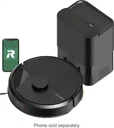 iRobot - Roomba 105 Vacuum + AutoEmpty Dock - Self-Empties 75 Days, Easy-to-Use, Intense Power-Lifting Suction, LiDAR Navigation - Black - Front_Zoom