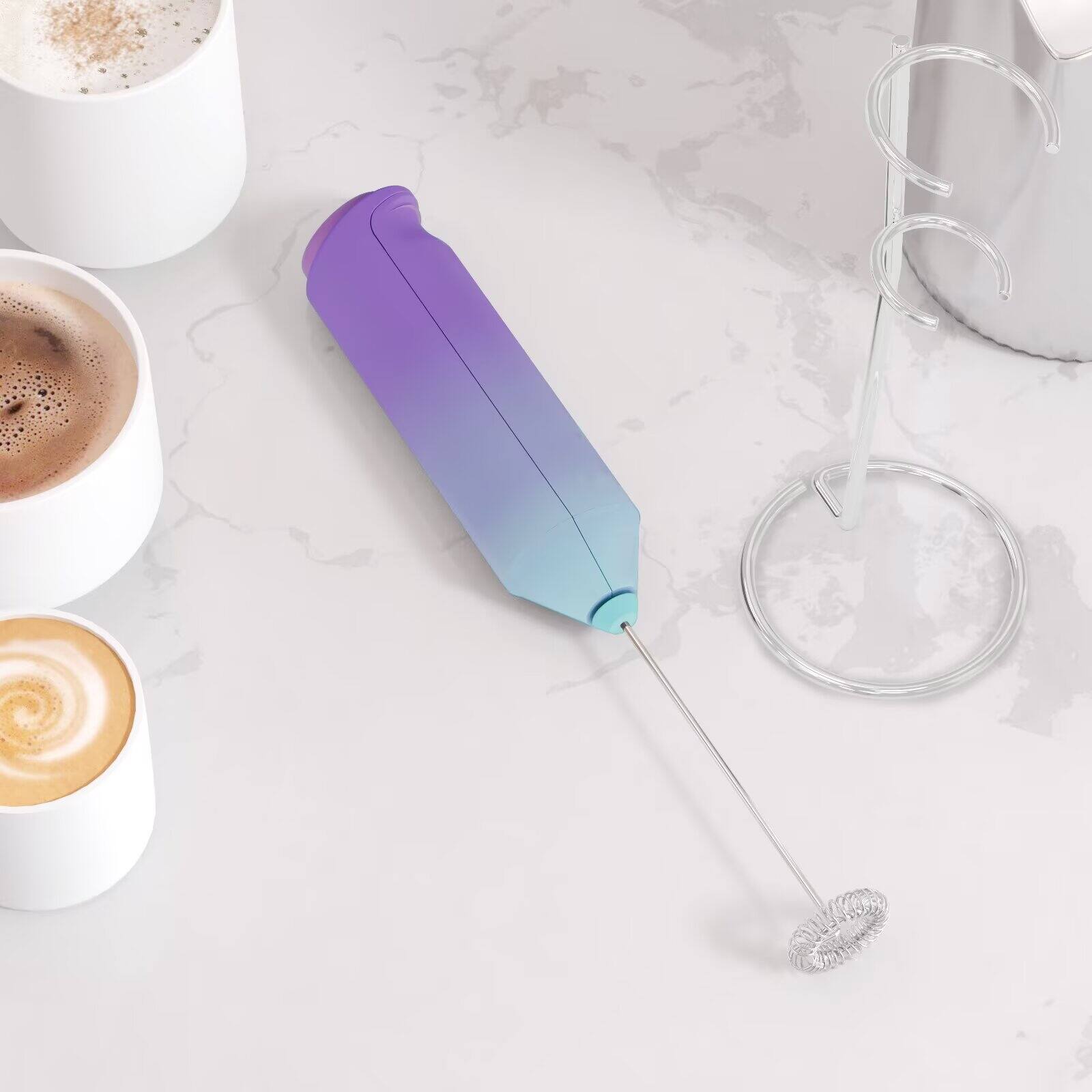 Left. Tooloton - Handheld Milk Frother, Mini Foam Maker for Coffee, Matcha and Hot Chocolate, Stand Included, North Light - North Light.