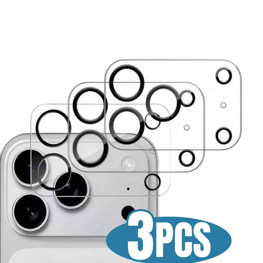 3PCS Qixxronics Camera Lens Protector for iPhone 17 Pro Max Tempered Glass Lens Cover Flim - Clear