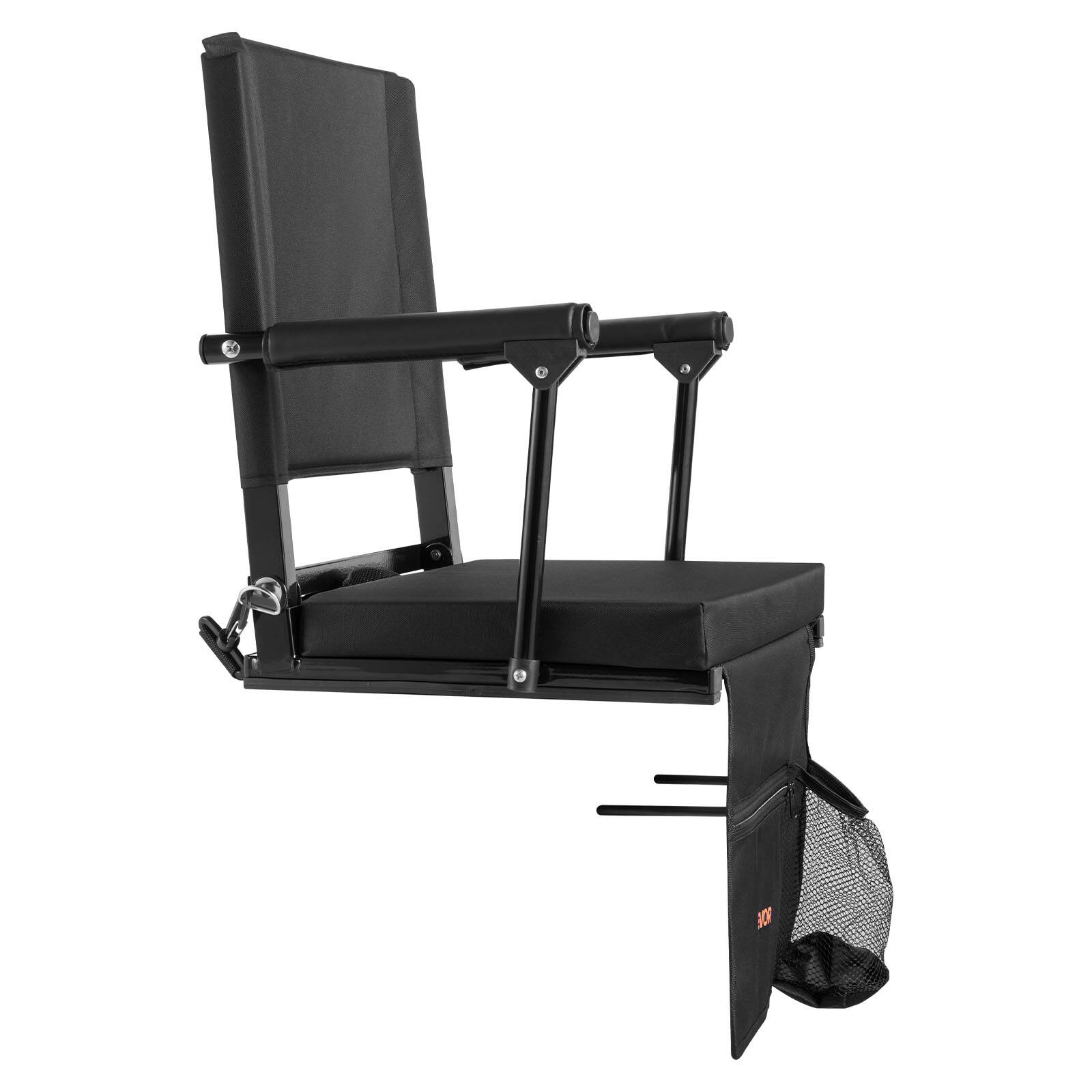 Alt View 5. VEVOR - Stadium Seat, Portable Bleacher Seat with Armrest, Back Support and Thick Cushion, Bench Chair for Bleacher - Black.