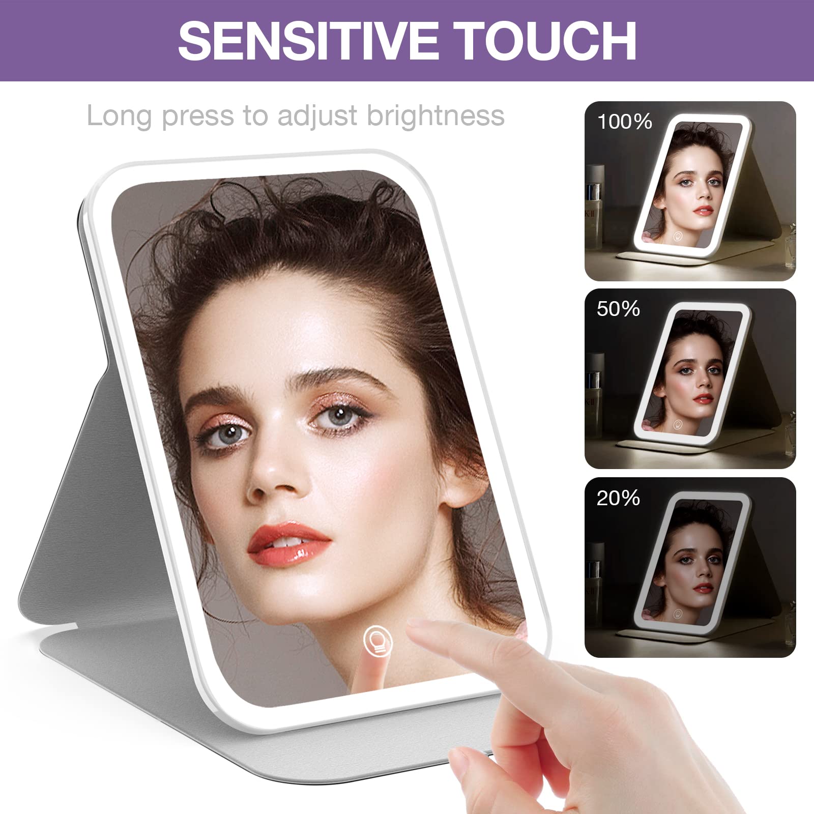 SENSITIVE TOUCH  
Long press to adjust brightness  
100%  
50%  
20%