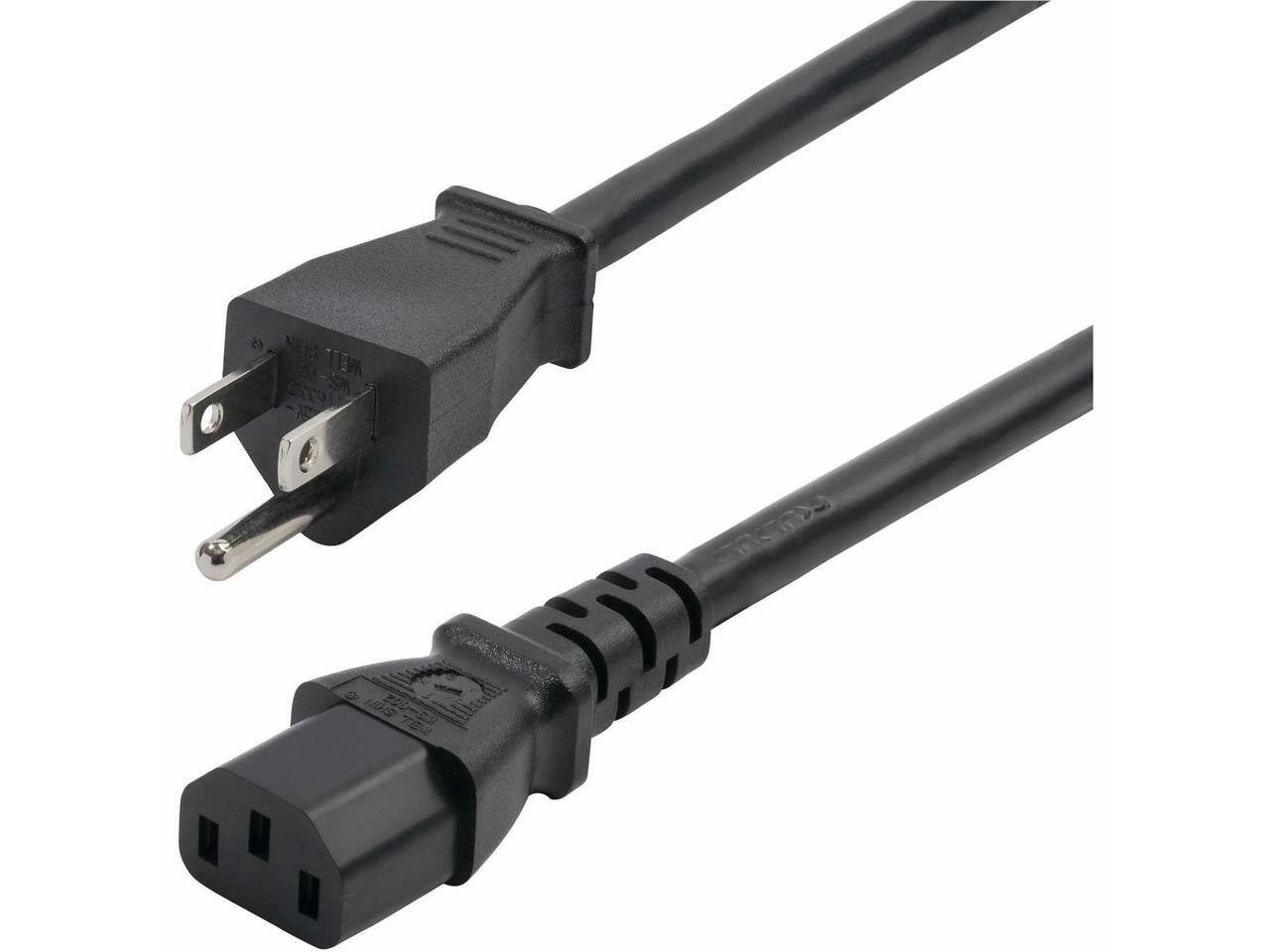 Alt View 4. StarTech.com - StarTech 8ft 2.4m Computer Power Cord NEMA 5-15P to IEC 60320 C13 AC Power Cable 13A 125V 16AWG UL Listed TAA.