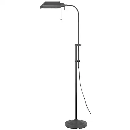 Front. Manhattan Lane - Arc Floor Lamp with Pull Chain, 42-58 Inch Adjustable Pole, Metal.